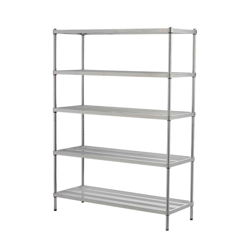 MeshWorks Shelving 5 Tier Silver